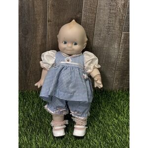 Vintage Jesco 1997 Ceramic Cupid Doll Blue Dress Fully Dressed